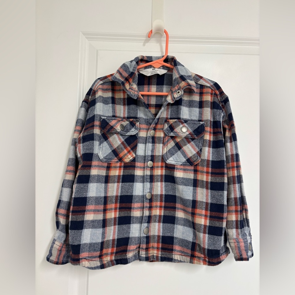 H&M Boys Plaid Button-Up Shirt
